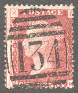 Great Britain Scott 33 Used Plate 198 - PK - Click Image to Close
